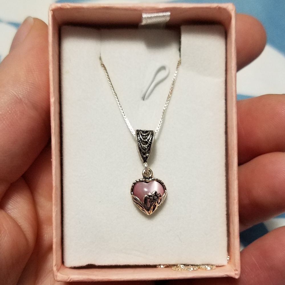NIB genuine sterling pink tiger eye necklace
